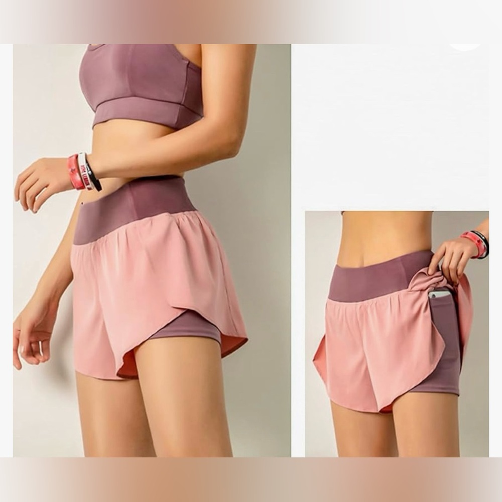 Women’s Double Layer Running Shorts w/ Pockets